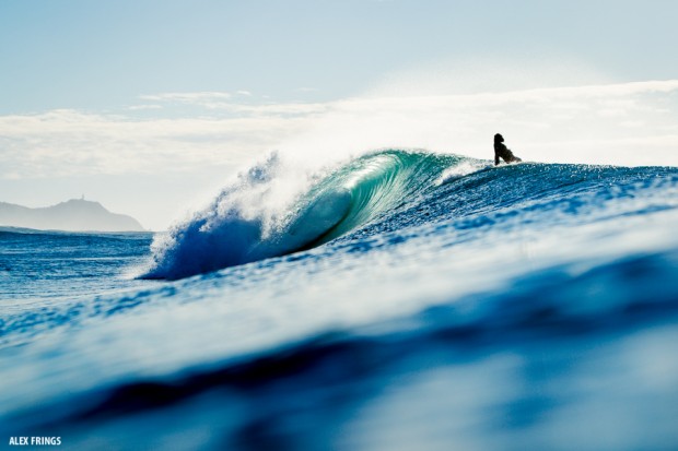 Perfect empty barrel in Byron Bay