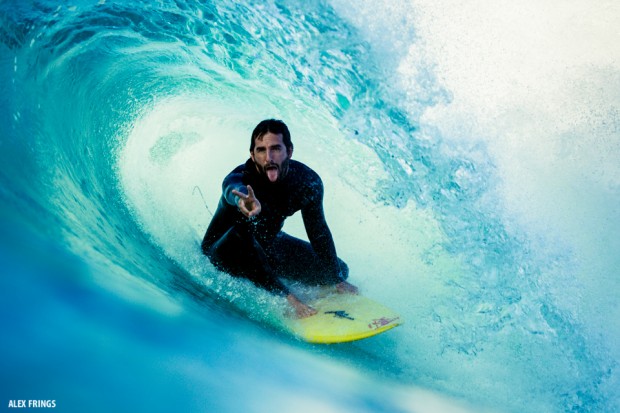 Johnny Abegg getting tubed