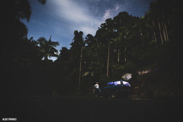 Night base camp at mount warning