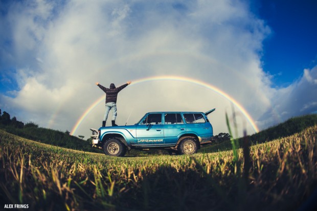 Alex Frings double rainbow Byron Bay
